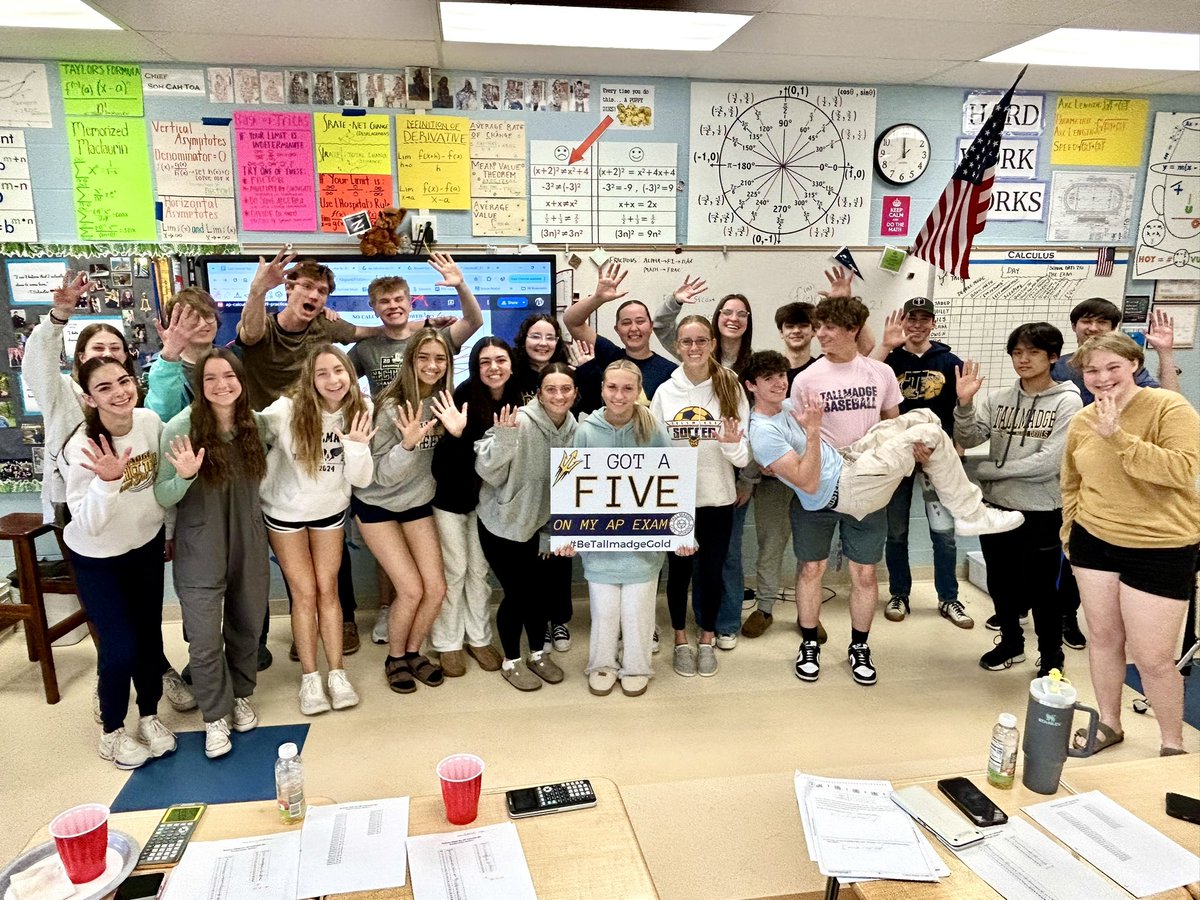 EVERY SINGLE ONE of these kids passed either the BC or AB subscore of the AP Calc exam. Ten of them got a 5. Ten. Of. Them. (Thank you to all of their K-12 TCS math teachers!) #TallmadgeGold. <a href="/tcstweets1/">Tallmadge City Schools</a>