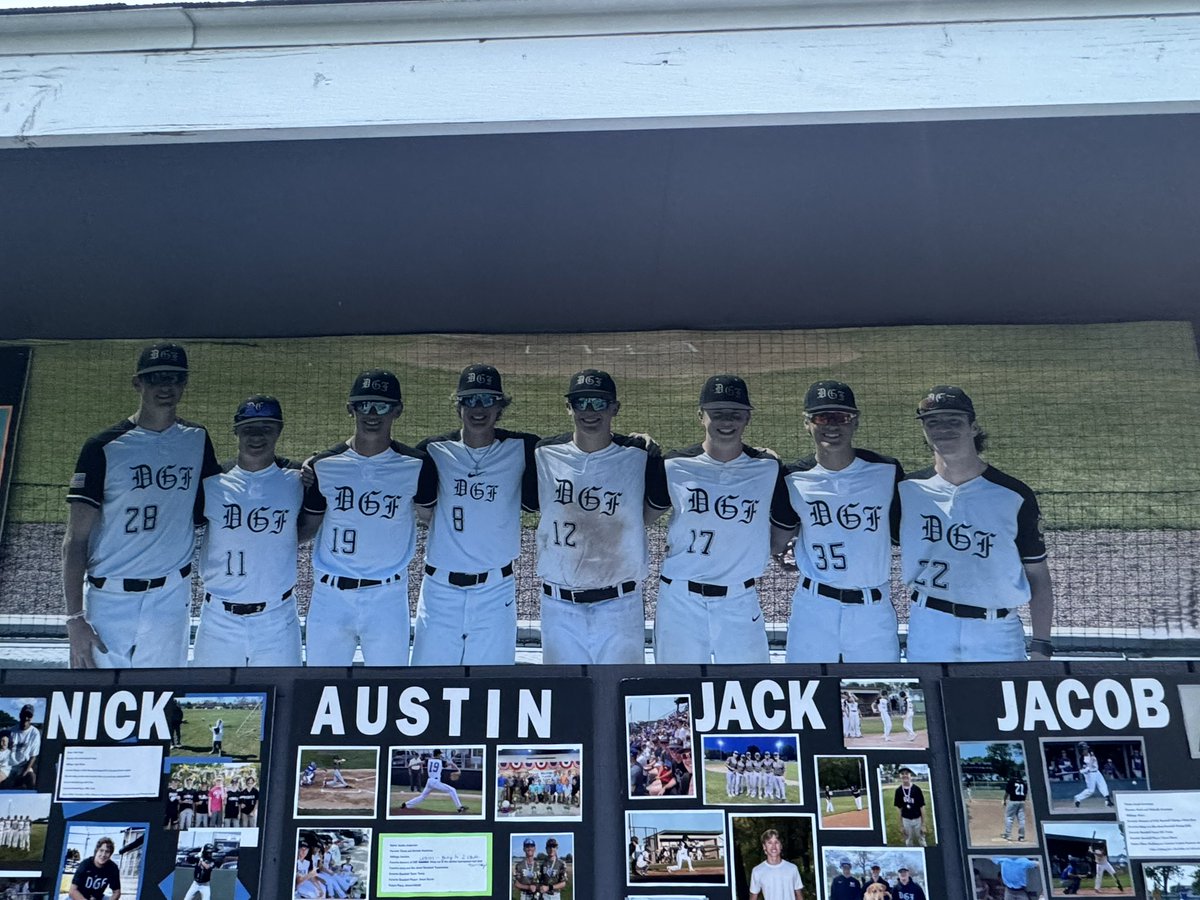 Senior Night for DGF Post 397 Baseball at The Bob tonight. Congrats to our 8 Senior players! DGF sweeps Ada 15-5 and 7-4.