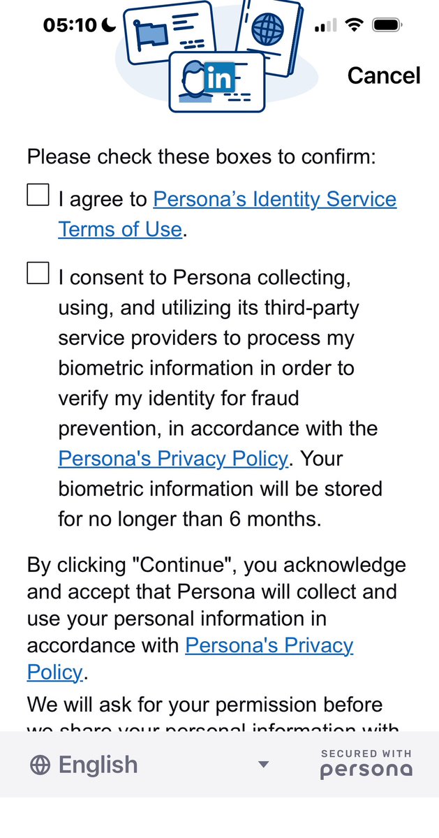 intelect_group's tweet photo. @LinkedInHelp BUT Persona want to keep your data for six months, why? @ICOnews your view? https://t.co/8v4CrpOnRc