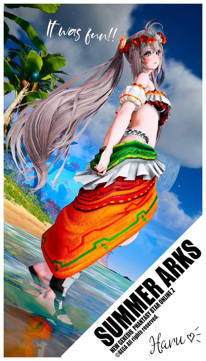 「楽しいビーチデートをしましょう💕🍹💫」

#PSO2NGS_SS #ma7ロゴ 
#メンテの日なのでssを貼る