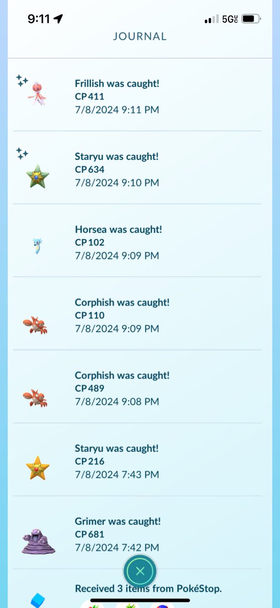 emeleechao's tweet photo. Always a good feeling when you get back to back shinies! ✨

First Shiny Staryu and First Shiny Frillish too! ✨🤍💚💙🩷💜 https://t.co/4OvHdtGRuj