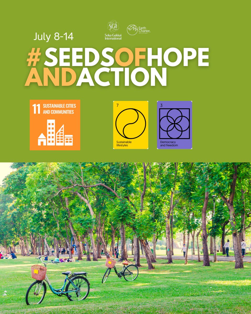 seedsofhopeanda's tweet photo. Week 13: #SeedsofHopeandAction Bingo Challenge!
This week, we're building sustainable cities and communities (SDG 11)🌳

EC Principle 3: Democracy and Freedom🌱
EC Principle 7: Sustainable lifestyles🌍

#SeedsofHopeandAction #SDG11 #ECPrinciple3 #ECPrinciple7 #YourCountry https://t.co/OO71IxRY2v