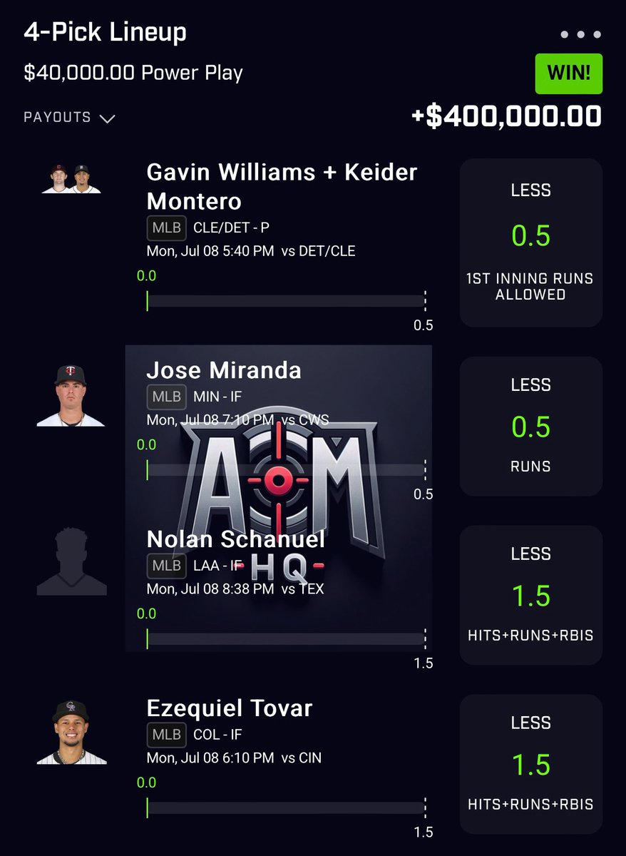 cdl_aim's tweet photo. PREMIUM CASHED ANOTHER MLB 10x NUKE FOR $400,000 FOR THE 8TH DAY IN A ROW😤💰🧿

Picking 5 followers to win $20,000 EACH who LIKE + RT this tweet, MUST BE FOLLOWING!

DAY 9 IS TOMORROW, DON’T MISS OUT👁️

👇🏼JOIN PREMIUM NOW
https://t.co/0mtnLYwtSz

#GamblingX #PrizePicksMLB https://t.co/iEkQu5LFoO