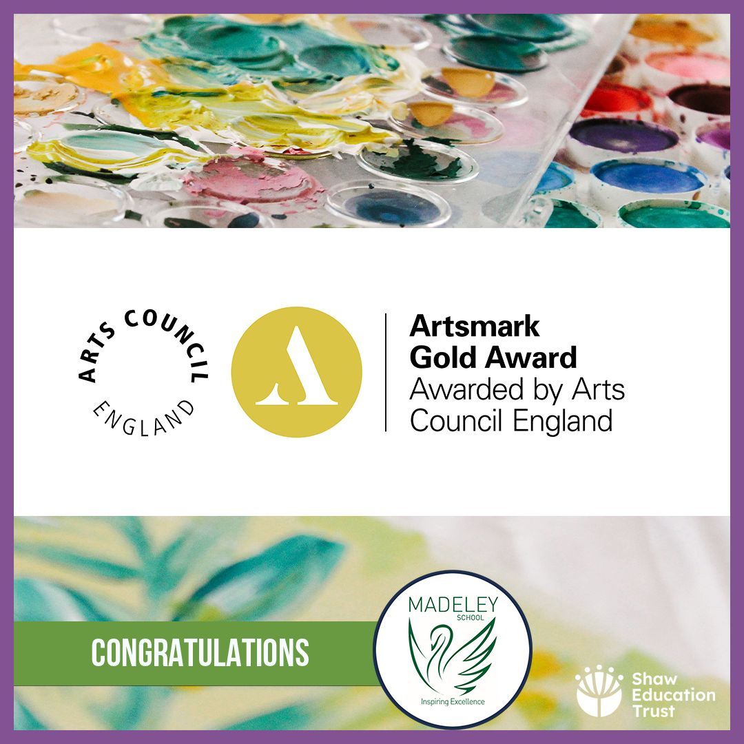 ShawEduTrust's tweet image. 🎨🎭 Exciting news from Madeley High School! Their Artsmark journey has been transforming arts education for the students. 

Visit Madeley's website: buff.ly/3zxPsTj

#ArtsmarkJourney #CreativityInEducation #MadeleyHighSchool