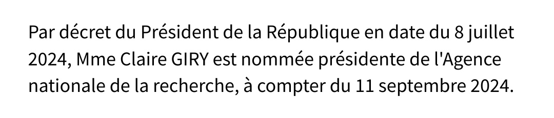 P_van_de_Weghe's tweet image. Félicitations à @giry_claire, actuelle directrice générale de la recherche et innovation (#DGRI) au @sup_recherche, nommée à compter du 11 septembre prochain présidente de @AgenceRecherche.
🔗 legifrance.gouv.fr/jorf/id/JORFTE…