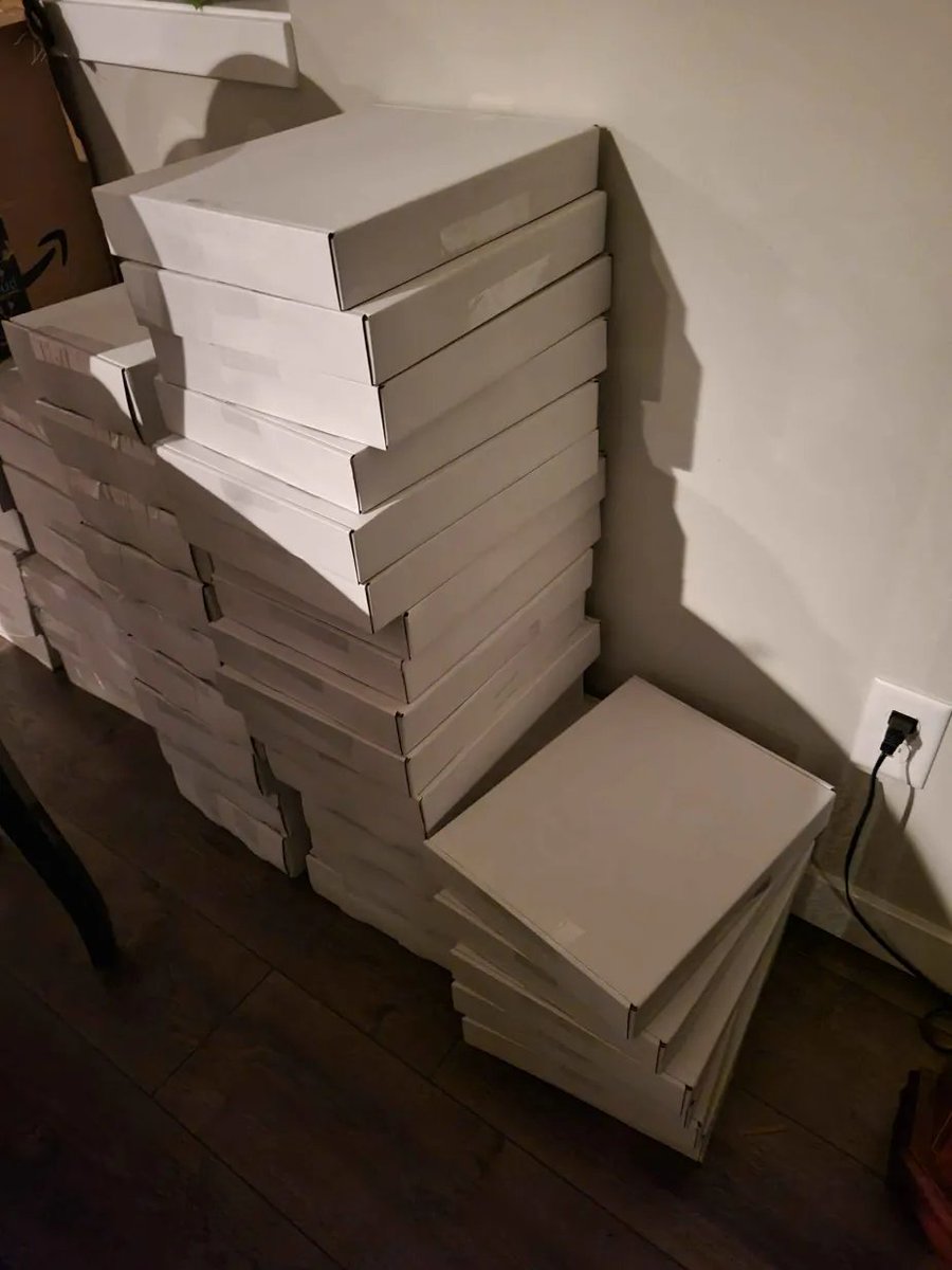 44 boxes and counting! all from the head mod themselves!

going as fast they can but they are only one person!