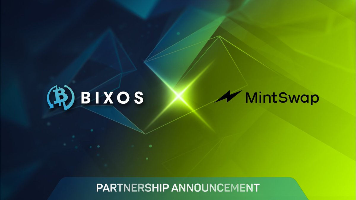 Bixosinc's tweet photo. Partnership Announcement 📢

We are pleased to announce the newest partnership in the UBXS ecosystem, @MintSwap_HQ !

⚡️MintSwap is the first DEX & NFT marketplace natively on the Mint Blockchain, providing token DEX, NFT trading, and NFTFi functions for Web3 users.

To celebrate this partnership, we are giving away 10 MS404 WL!

1. RT + ♥️
2. Follow @Bixosinc & @Mintswap_HQ