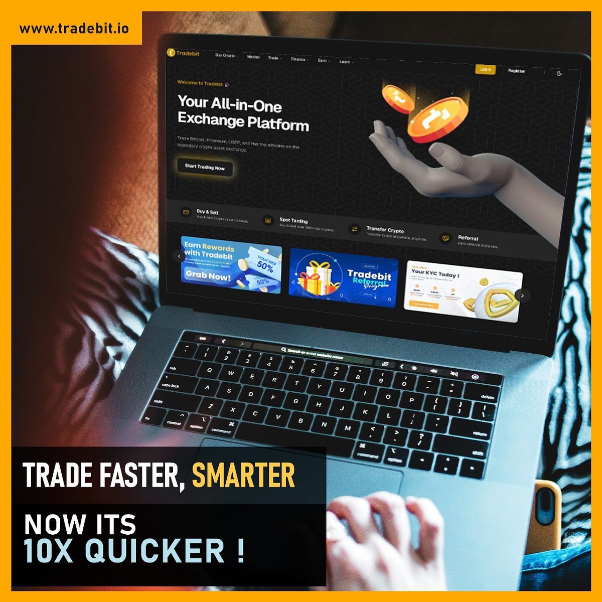 tradebitio's tweet photo. “🚀 Trade at the speed of now! Our upgraded exchange is 10x faster, ensuring you never miss a beat in the market. 📈 Discover real-time insights and trade smarter than ever before. Check out our enhanced interface today! https://t.co/RnyZ1DD6xy https://t.co/RzzvnOofyn
