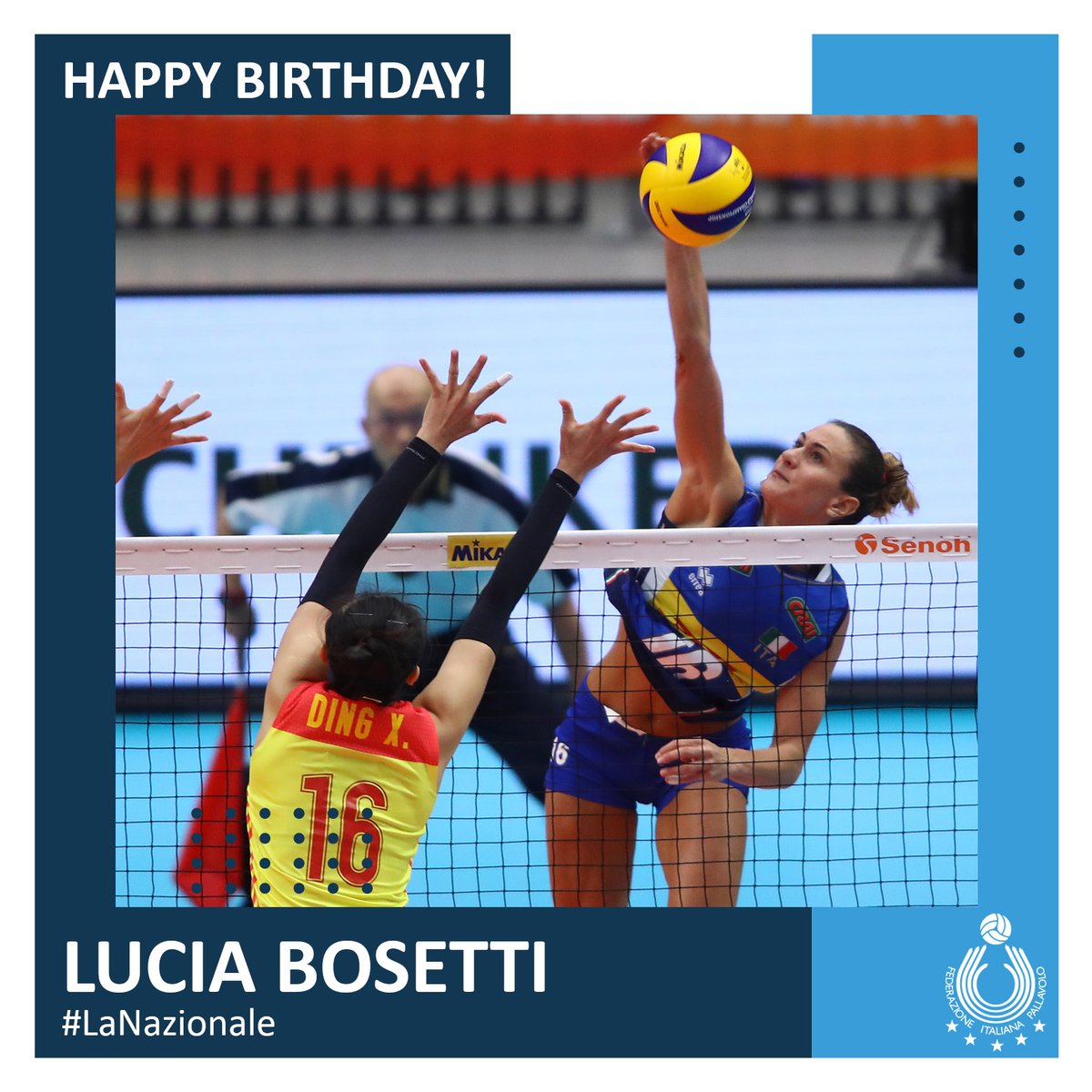 #CompleanniAzzurri 🎂🇮🇹
🎁 Tanti auguri di buon compleanno a Lucia Bosetti 🥳

#LaNazionale | #9luglio | #HappyBDay
