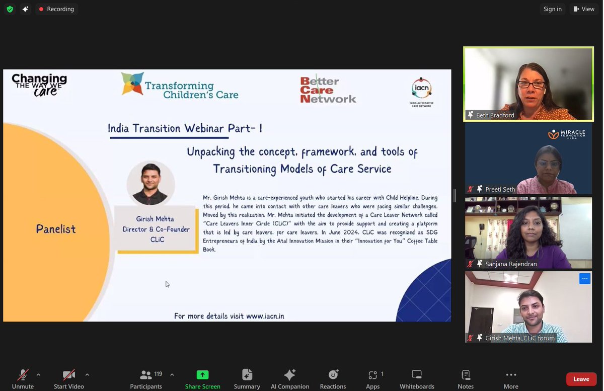 IACN6's tweet photo. Some of the glimpses of the webinar "Unpacking the concept, framework, and tools of Transitioning Models of Care Service".
#IACN #bettercarenetwork #changingthewaywecare #TransformingChildrensCare
@MFIndia @UNICEFIndia @udayancare @CatholicRelief @cini_india @FFEveryChild https://t.co/g6C9SHNpnX