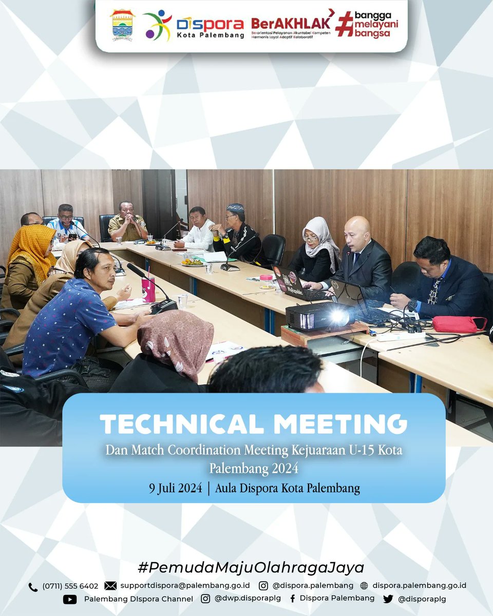 disporaplg's tweet photo. Technical Meeting &amp; Match Coordination Meeting Dalam Rangka Kejuaraan Sepakbola U-15 Kota Palembang 2024

9 Juli 2024 | Ruang Rapat Dispora Kota Palembang 

#DisporaKotaPalembang
#PemudaMajuOlahragaJaya https://t.co/EfKYMeiicn