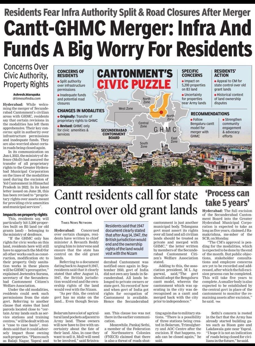 Shri <a href="/rajnathsingh/">Rajnath Singh</a> ji 
Shri <a href="/VPIndia/">Vice-President of India</a> ji

Civilians are in Fear in secbad, since LMA has again started illegal closure and construction of structures over public roads
(BOSIN DWAR &amp; LAKDAWALA) 

We request your good office to review the ongoing illegal works in <a href="/SECBAD_CANTT/">Secunderabad Cantonment Board</a>