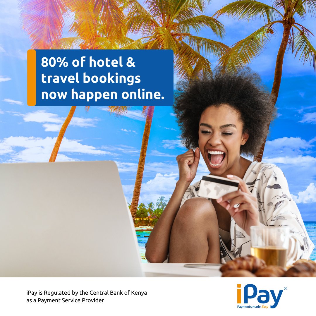 ipay_kenya's tweet photo. From the comfort of their homes to the heart of your business, 80% of travellers around the world are booking their way to new destinations for their adventures online.
Learn how our #VirtualTerminal can simplify payments: https://t.co/45Oz1eKl4i
#GlobalPayaments #meiPay #iPay https://t.co/AAv2lcbcb8