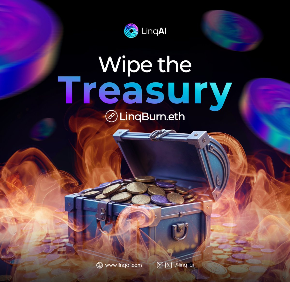 linq_ai's tweet photo. 🚨 Tokenomics Update - Increasing Scarcity 🚨

From 01 August 2024 - 31 December 2024 
all tokens due to unlock from Unicrypt will be added to: 

LinqBurn.eth 🔥0xffaD53b87dd66573e827A382FE1d05074bE2b26D

This totals 69,850.000 $LNQ
