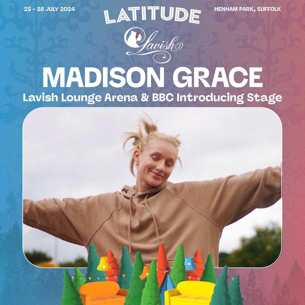 I’M PERFORMING AT LATITUDE!!!!! ⛺️🌈💕You guys, I am so so excited I can’t flipping wait. LETS GO GIRLS!🤘🏻I’ll be playing 2 slots on the lovely Lavish Lounge Stage ~ 8.40 pm on Thursday the 25th 🌚 &amp; 1.30 pm on Saturday the 27th 🌞@wearelavish_ <a href="/bbcintroducing/">BBC Music Introducing</a> 
<a href="/LatitudeFest/">Latitude Festival</a>