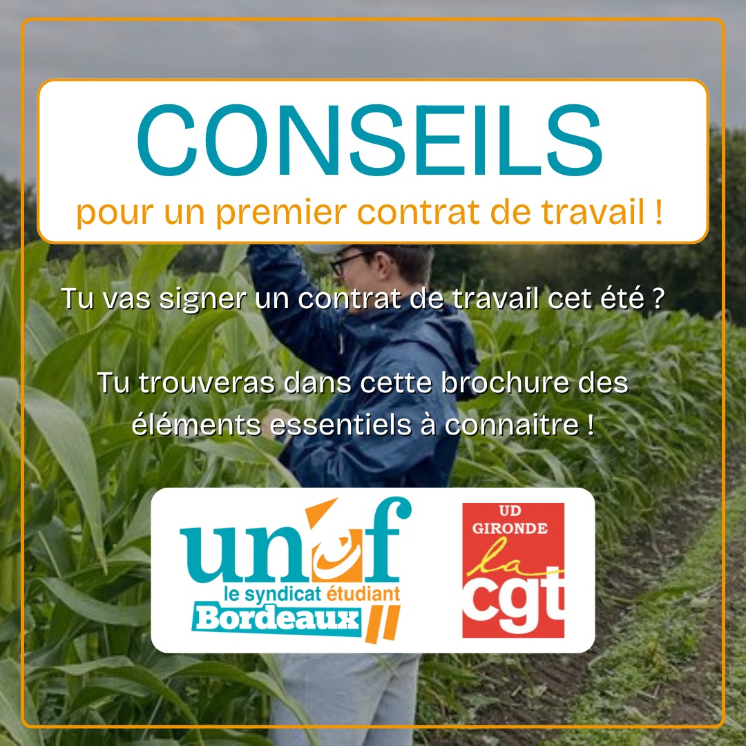 UnefBdx's tweet photo. Tu travailles cet été ?
Connais et fais respecter tes droits !
Un problème ?
L'@UNEF et @lacgtcommunique sont là pour t'accompagner !
#jobdete #saisonnier #etudiant #restauration https://t.co/dLs2HfIxc2