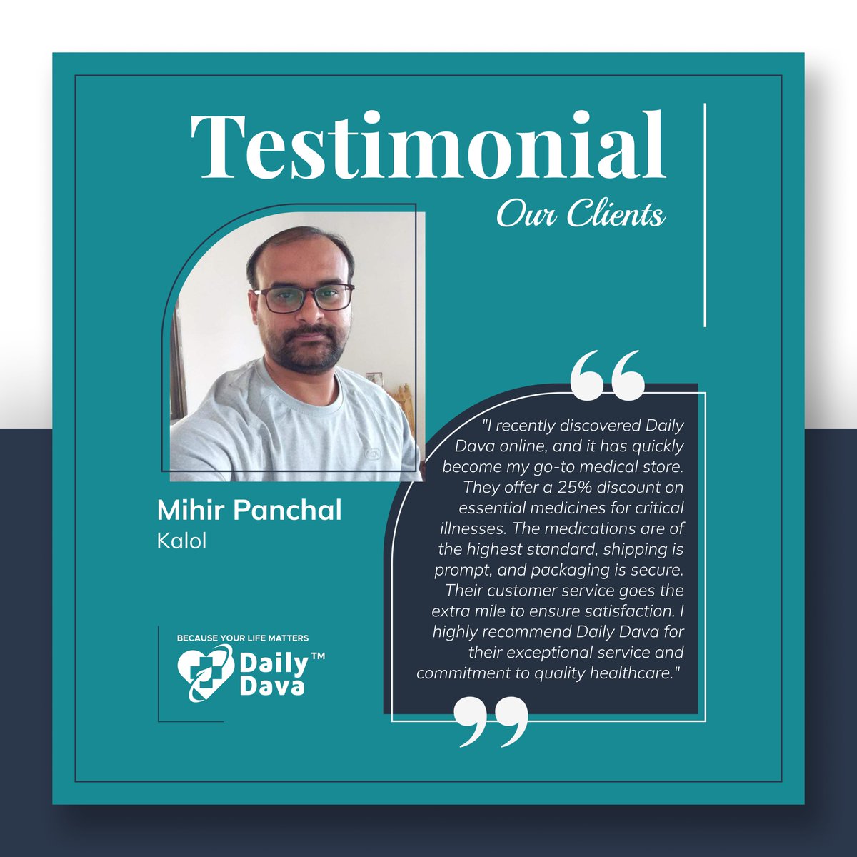 DailyDava's tweet photo. A huge thank you to our amazing customer! Your kind words inspire us to continue providing top-notch service and quality healthcare. We're honored to be your go-to medical store and will always go the extra mile to ensure your satisfaction.

Thank you for trusting Daily Dava🙏 https://t.co/hPPOH2vE4R