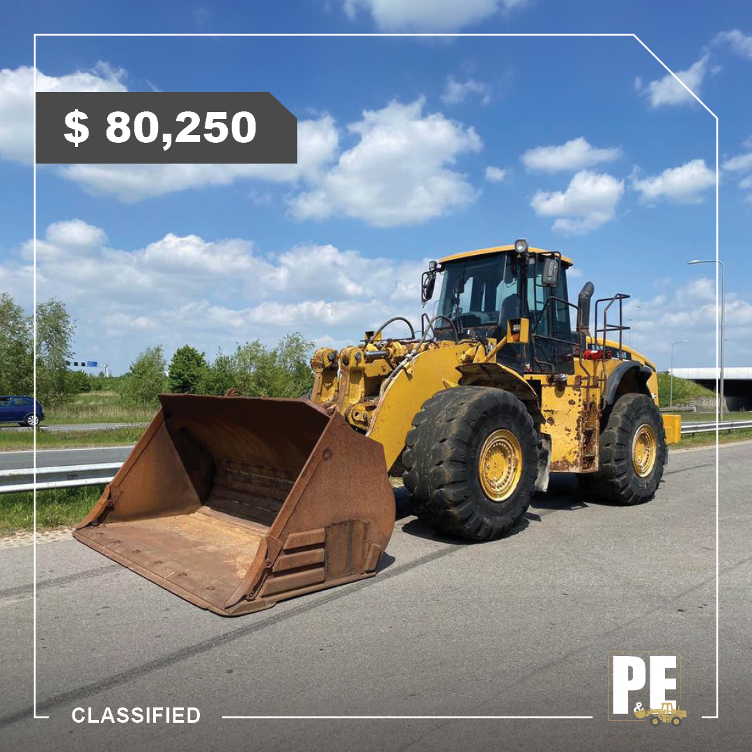 plantnequipment's tweet photo. Looking for wheel loaders? Check out 2006 Caterpillar 980H available on https://t.co/3XEkJfIBMD π
π Know more: https://t.co/8Boy0VIpnM
#PlantAndEquipment #CAT #Caterpillar #Machinery #MachineryMarketplace #Construction #HeavyEquipment #WheelLoader #980H #Marketplace https://t.co/0nTBQFF4mE