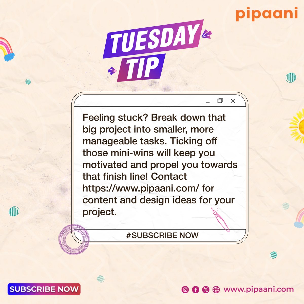 pipaani_leads's tweet photo. 🔹Streamline your workflow with effective time management. Boost your productivity and watch your business thrive.
https://t.co/lTtrCNqtfk
#TuesdayTip #BusinessSuccess #TimeManagement #ProductivityHacks #EfficientWorkflows #TaskPrioritization #GoalSetting #BusinessGrowth https://t.co/lYc6exHKlU