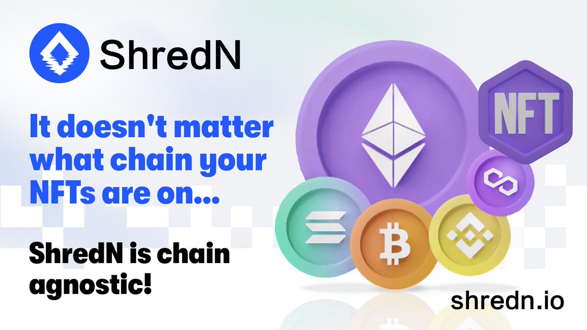 It doesn't matter what chain your #NFTs are on ⛔

They will always be illiquid 🥵

ShredN is here to help 💪

Access liquidity wherever you need it 🌊

#ShredN is chain agnostic! ⛓️