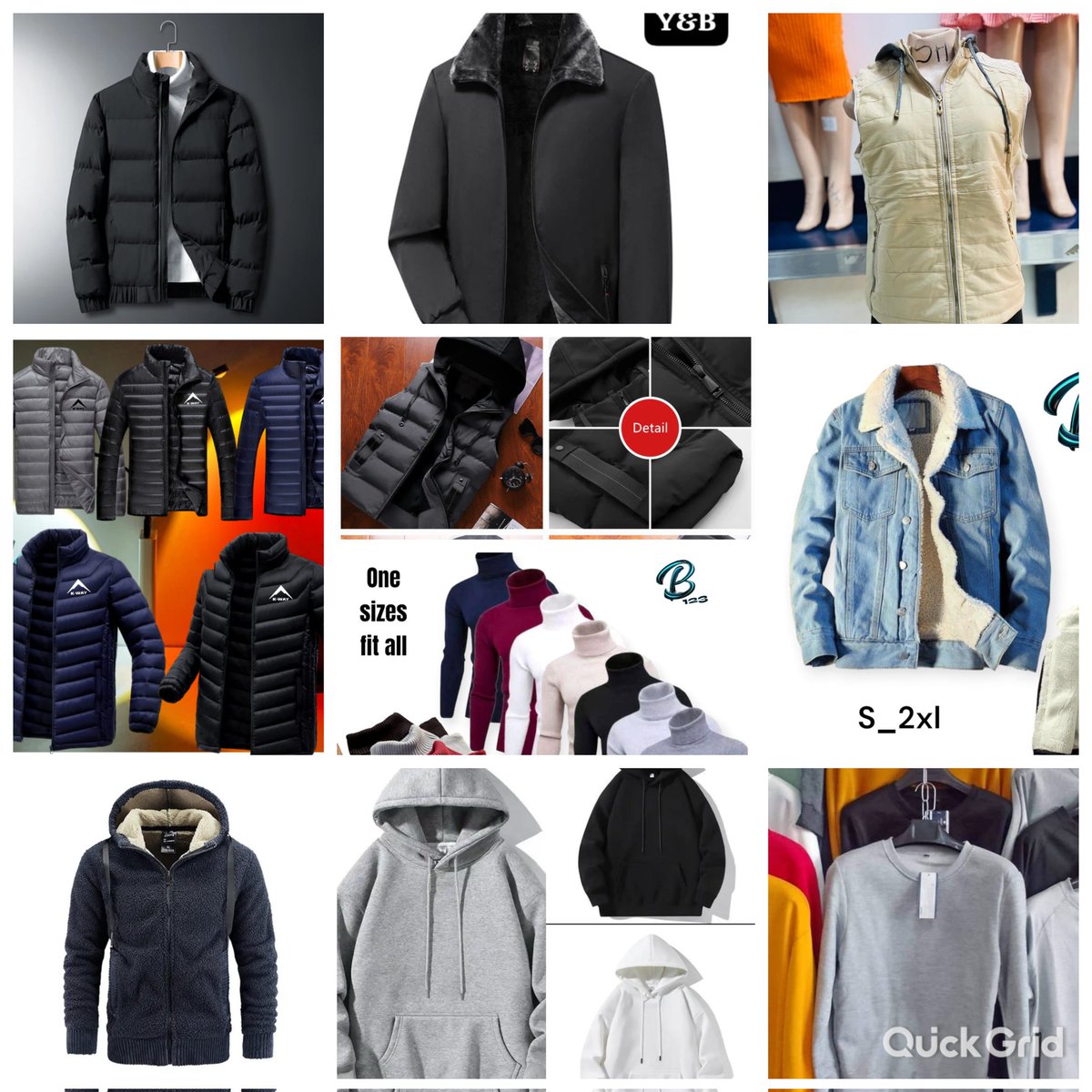 Savheya_Happie's tweet photo. Twitter Fam! 

We sell the following;
Puff jackets -$15
Half puff jackets -$15
Polonecks -$8
Denim jackets -$25
Sweaters -$8
Cargo -$15
Jeans -$15
Joggers -$7, & $10
Golf Tees -$3
Round neck tees -$3
Chinese collar tees -$8
Long sleeve tees -$12
Chinese collar shirts -$10
Vests -$5
Timberland sneakers -$25
Timberland Chelsea boots -$25
Cacatua sneakers -$25
Socks -$1 for 2 and $1 for 3
Boxer shorts -$2
Boxer pants -$3
