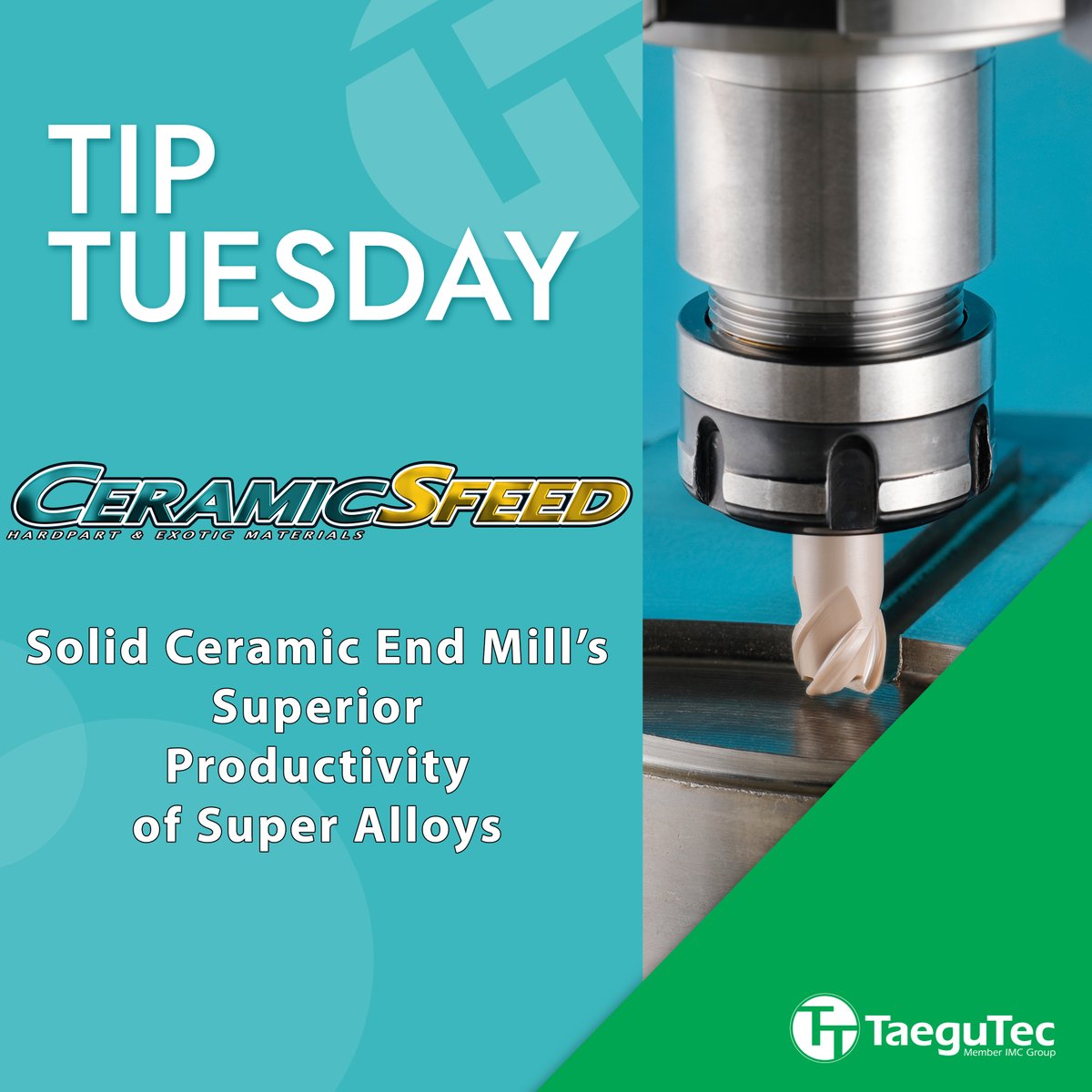 TaeguTec's tweet photo. SFEED-TEC’s #ceramic end mill is optimally suited for the #machining of nickel-based #SuperAlloys such as #Inconel
https://t.co/rXUFqXr48T
#HighSpeed #HighFeed #superior #productivity #EndMill #SFeedTec #milling #premium #TaeguTec #CuttingTools #machinist #NextGeneration #tip https://t.co/osU5vWllIp