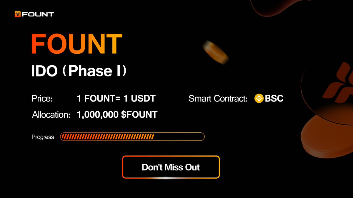 Fount_fund's tweet photo. $FOUNT IDO is in proceeding!

🟧🟧🟧🟧🟧🟧🟨🟨🟨

There is still a chance.
Don't miss out!

Learn more: https://t.co/eWS4P6BXza https://t.co/2fiO36kXdb