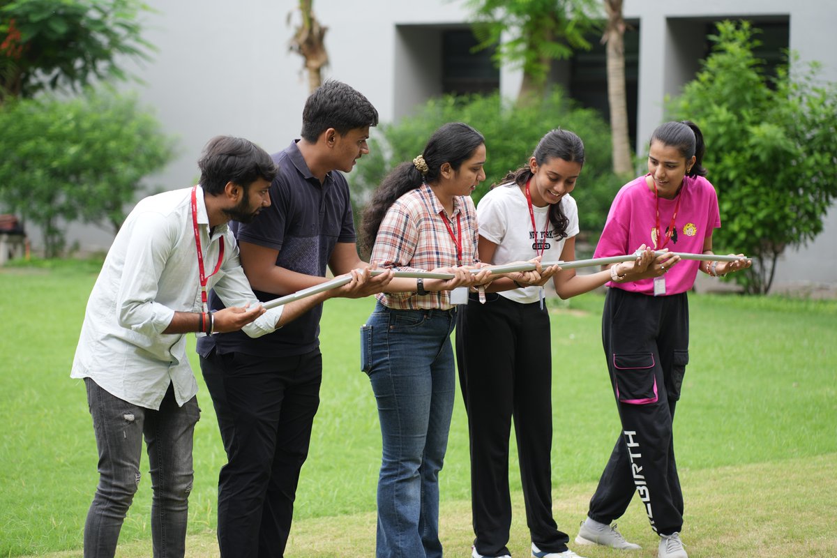 AdaniUniversity's tweet photo. A few candid moments from the MBA (Infrastructure Management) batch 2024 were captured during their ice-breaking session at the induction program.

The University is bustling, creating bonds beyond classrooms.!

#AdaniUniversity #MBAInfrastructureManagement #MBA #Induction https://t.co/BWg2L2sfMb