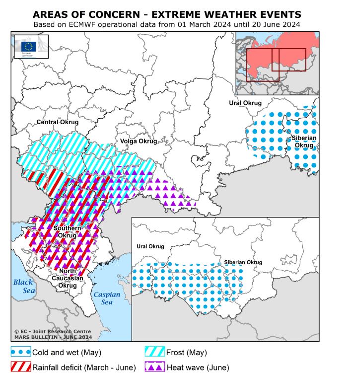 🌾 Our latest update: 🇷🇺 Below-average wheat production outlook in Russia last week. 🇰🇿 Just in - 🌾 Our forecast for Kazakhstan 🇰🇿is out! Stay informed and subscribe to our bulletin for more insights. #KZAgriculture #RUAgriculture #JRCMarsBulletin 🌾📈joint-research-centre.ec.europa.eu/jrc-news-and-u…
