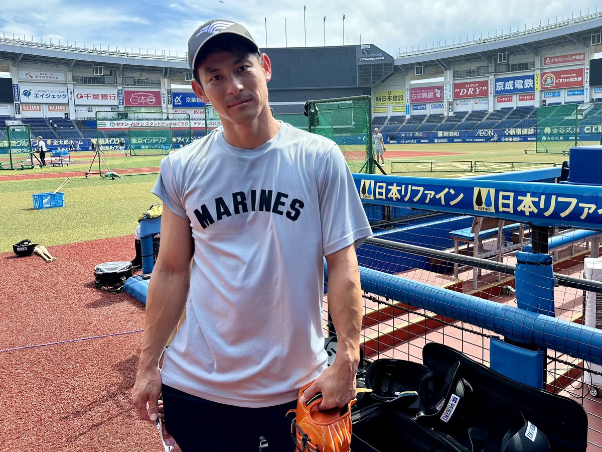 chibalotte_pr's tweet photo. おとといのライオンズ戦で、プロ15年目にして初の代打ホームランを放った #荻野貴司 選手。 交流戦明け、打率3割超えと快音を響かせています！
#chibalotte #広報 https://t.co/FUhROFP0FA