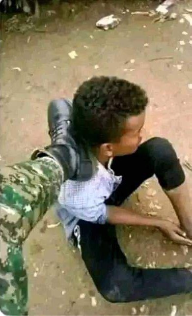 OROMIANIST's tweet photo. Under @NobelPrize winner, Oromoo youth suffered more. Ato @ShimelisAbdisa's terrorist force filmed himself in this way. The young guys was from Jimmaa zone, south west of #OromiaState. The gross human rights violations in Oromia is ignored by #HRDefender,@hrw https://t.co/5vBJZOvl4i