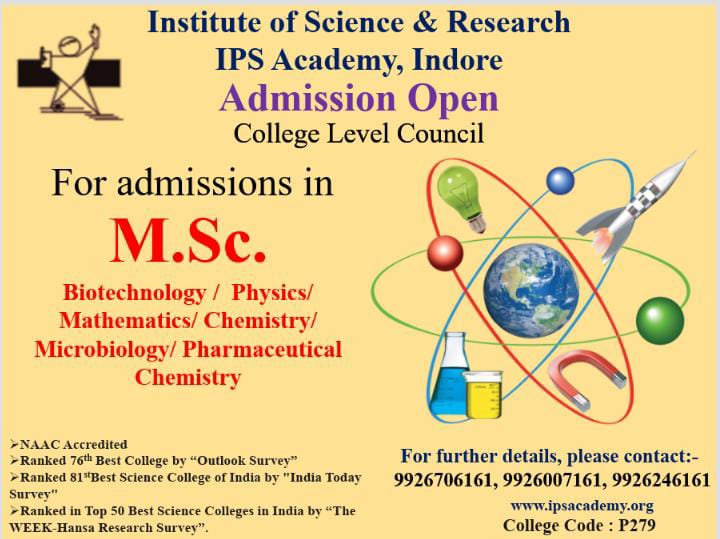 IpsIsr's tweet photo. Admission open in https://t.co/V4Ty0xDdNV. Courses 
College Level Counselling 
#ISR_IPS_Academy_Indore #IPS_Academy_Indore #collegecampus #Admission #BSc #MSc #ScienceCollege #BestScienceCollege #Placement #CLC https://t.co/LDcd4Qf9F6