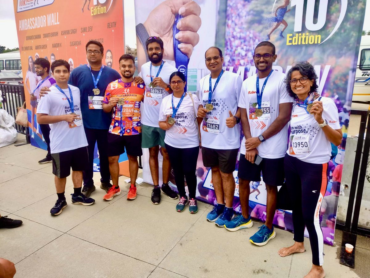 A Sunday well spent!

Over 20 team members from Bengaluru GCC's Runners Club took part in the Bengaluru 10K Challenge this past weekend. Kudos to all the runners, and onto the next one!

#SabreBLRRunners #Running #Fitness #Marathon #Bengaluru10kChallenge #insidetheshift