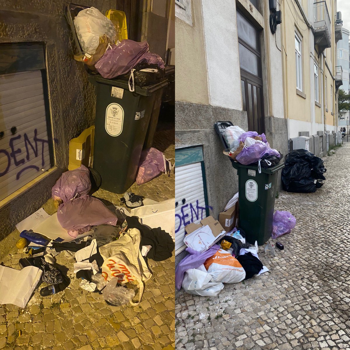 A crise do lixo em Lisboa está fora do controlo

Este caixote está há dias sem ser recolhido e vai acumulando

Não há recolha, não há limpeza, nem fiscalização 🔴

Os ratos e baratas 🪳 são os novos unicórnios 🦄 de Moedas