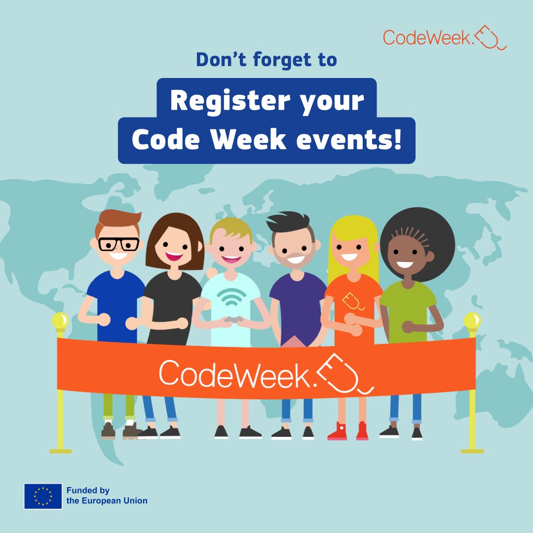 CodeWeekEU's tweet image. 📢 Don’t forget to register your Code Week events! Let's make #CodeWeek2024 unforgettable. 🌟 Be part of the movement and inspire others to embrace coding!
#EventRegistration - codeweek.eu