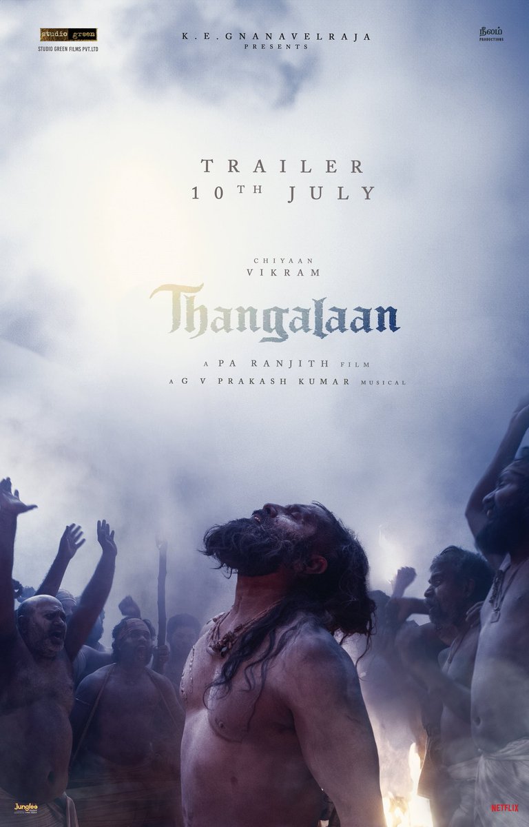 UVJN's tweet photo. #Thangalaan trailer on July 10 @chiyaan @beemji https://t.co/RJQNWQeBjT