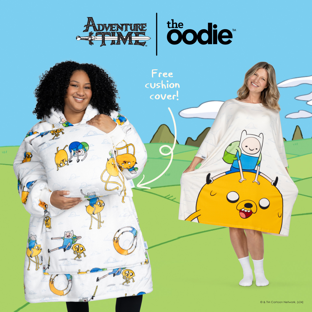 Join Finn &amp; Jake on the comfiest journey on the Land of Ood with new official Oodie™ Originals &amp; Sleep Tees. 

Psst...the Oodie™ Original comes with a special-edition Cushion Case (available until sold out).