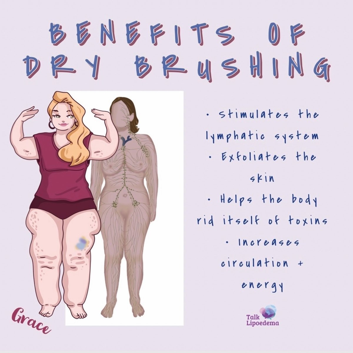 talklipoedema's tweet photo. Dry brushing has many benefits for #lipoedema sufferers most importantly stimulating the lymphatic system + helping with painful swelling… what do you find is the biggest benefit? Let us know below ⬇️ #talklipoedema #drybrushing #selfcare #lipedema #lipoedemalegs #drybrush https://t.co/ubpG0uu6Ou