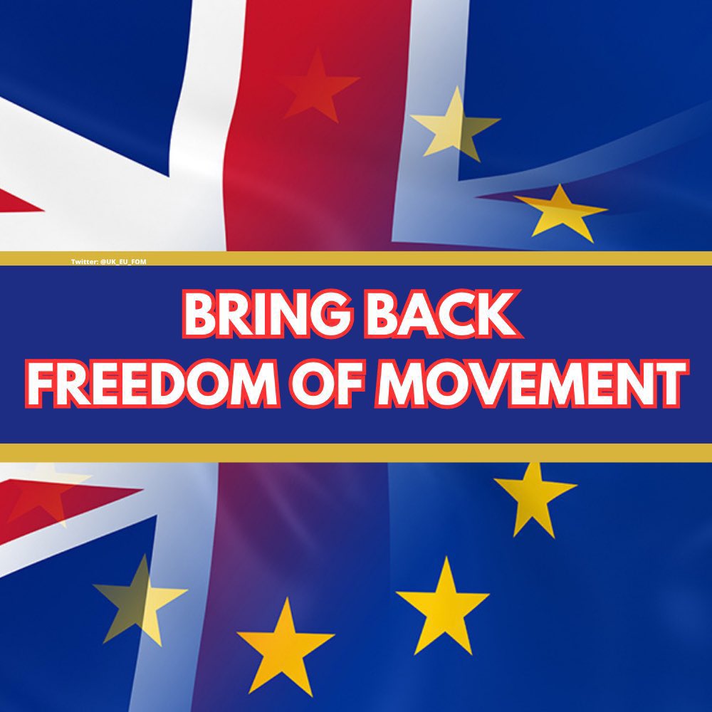 WE WANT FREEDOM OF MOVEMENT BACK!! 

/#RejoinEU #BrexitDisaster #BrexitBrokeBritain <a href="/UKLabour/">The Labour Party</a> <a href="/Keir_Starmer/">Keir Starmer</a>\