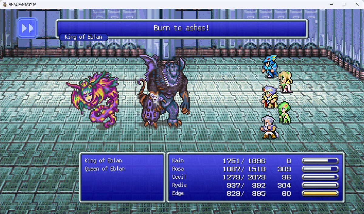 cursedblessing's tweet photo. Reached the part in #FF4 where I stopped on the PS1 version. #JRPGJuly https://t.co/AG26kARdG0