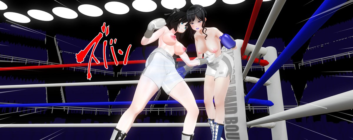 XtremeFembox's tweet photo. In the ring, two female boxers faced off, but one found herself trapped in a corner, helpless against a barrage of belly punches. She lost all strength and became defenseless. @nt_sus OC Alice https://t.co/Q58bsrHDRi