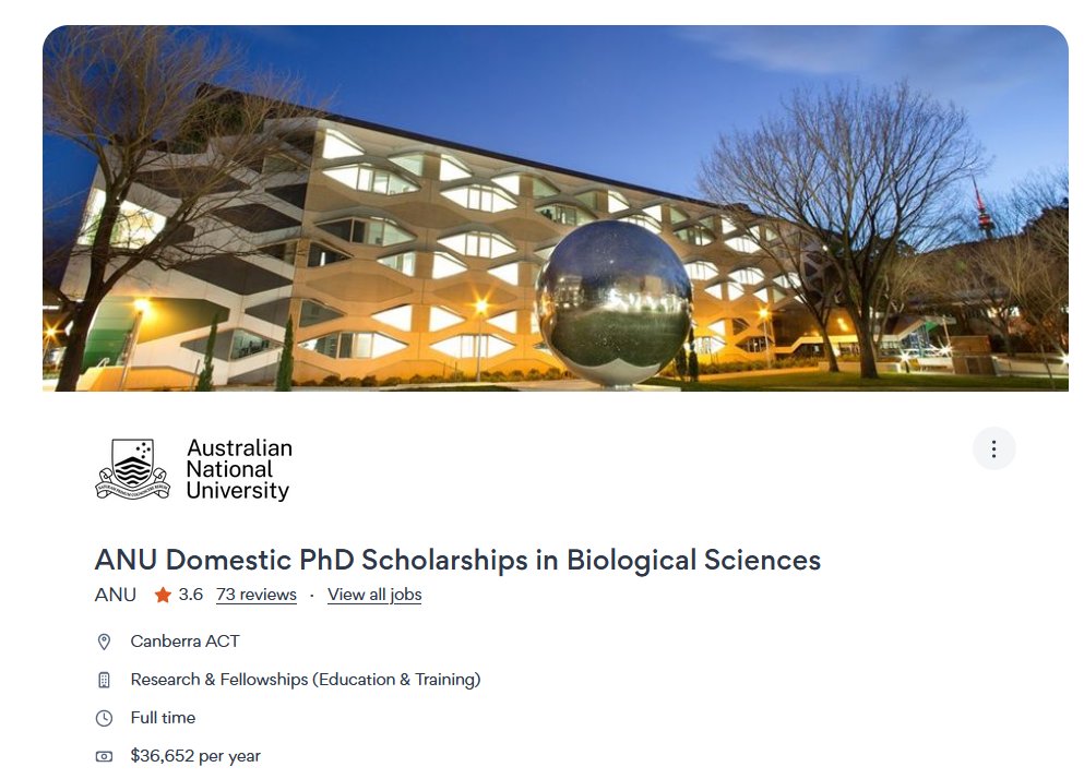 📢PhD positions available at the Australian National University 📢Unfortunately, only for domestic students. If you're interested in a project with me, please send an e-mail. For more details check out this job ad on SEEK: seek.com.au/job/77032393?t…