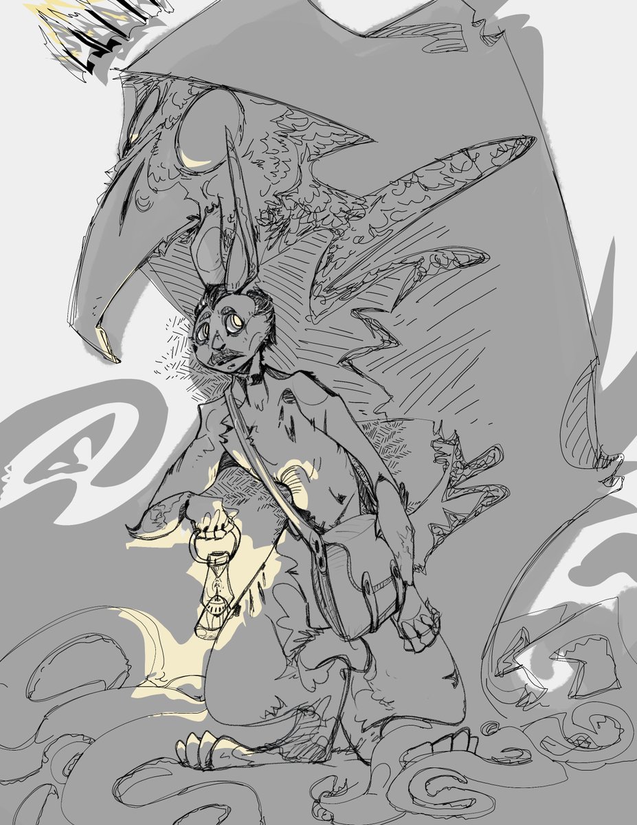 peltyfluff's tweet photo. Malevolent // The Hawk &amp; Hare

Recently got into the very excellent and not at all distressing #malevolentpodcast , so of course I needed to doodle Arthur &amp; John as silly little creatures.  Bonus doodles in comments. https://t.co/gOD5UhJynm