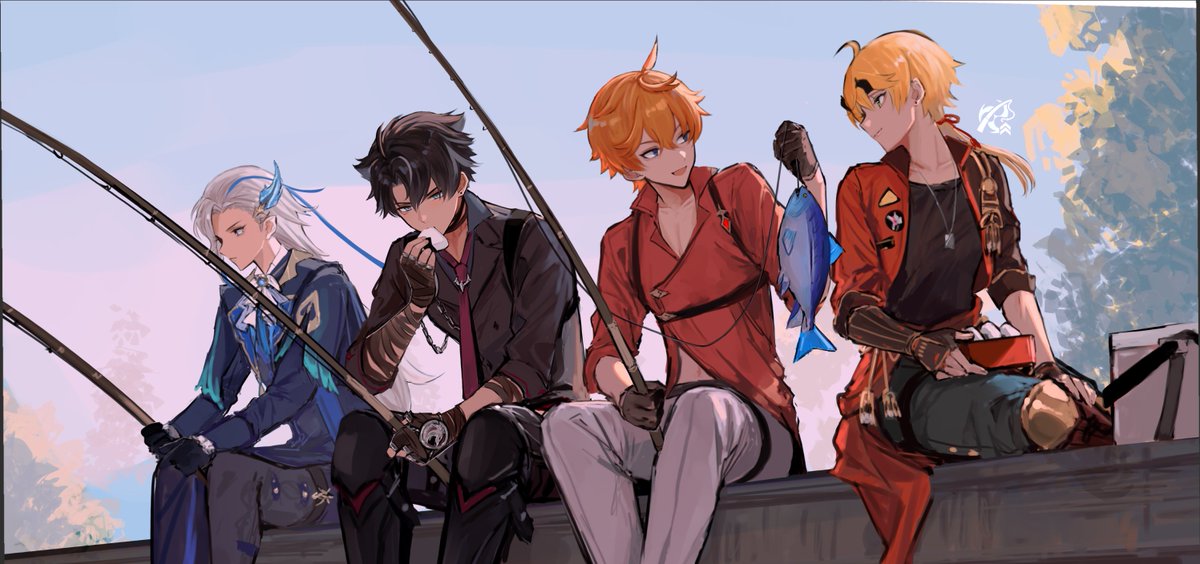 onigirishyboy's tweet photo. fishing team https://t.co/od3i93vK1J