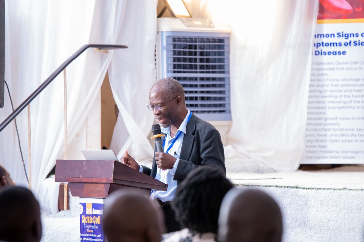 jcrc_official1's tweet photo. Last week, Dr. Francis Ssali, our Deputy Executive Director for Research and Clinical Services, was a keynote speaker at the 3rd Annual Sickle Cell Convention in Jinja. The theme was "Innovation in Sickle Cell Care, Preventative Medicine, and Wellness in Sickle Cells." #ASCC24 https://t.co/uT9DrS53SP