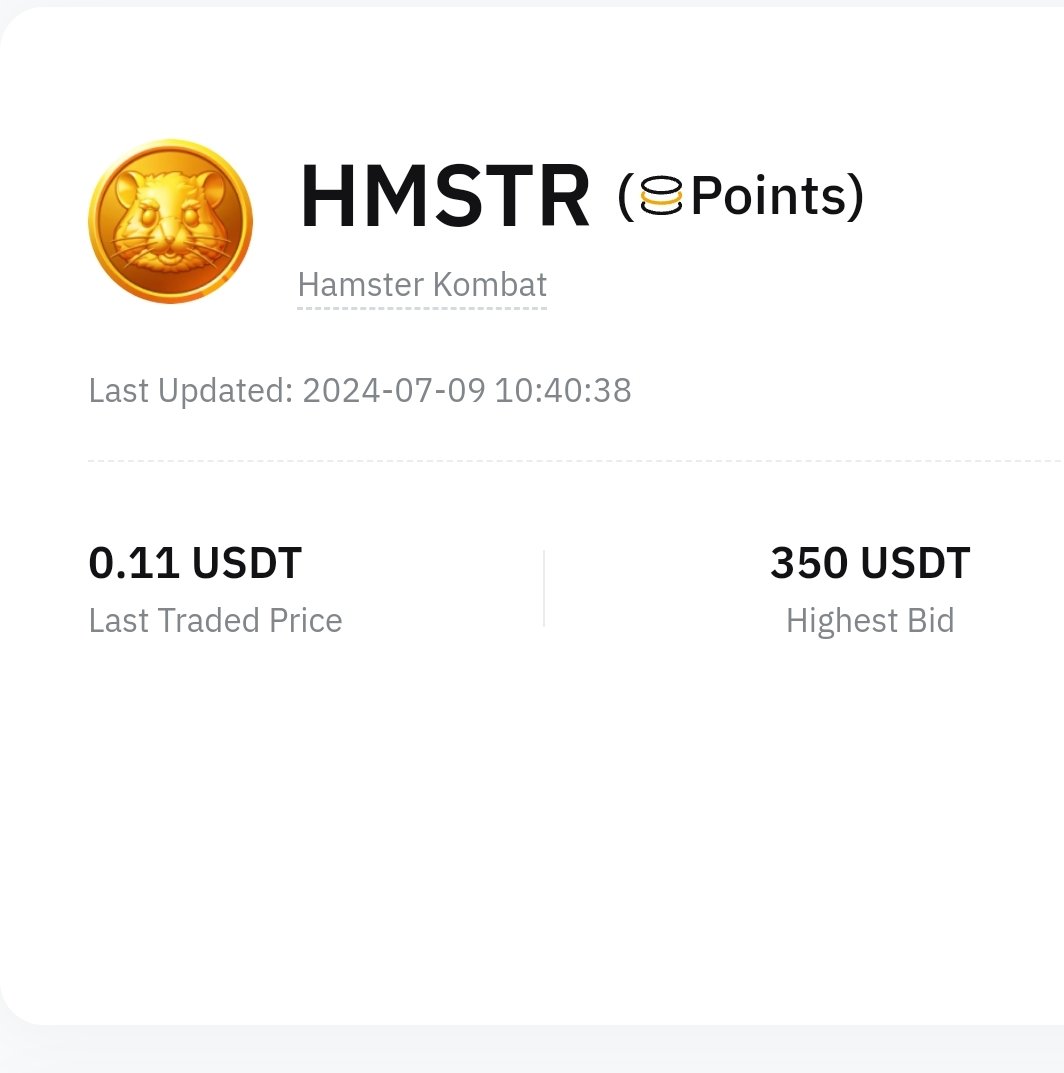 hamsterdailycc's tweet photo. Breaking : Last Traded price of #Hamsterkombat is 0.11$! https://t.co/glHbxQZv7L
