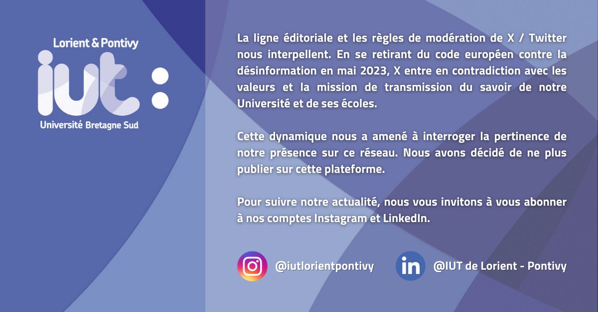 Mise en veille de notre compte X. Si vous souhaitez suivre notre actualité, nous vous invitons à rejoindre nos comptes Instagram et LinkedIn.