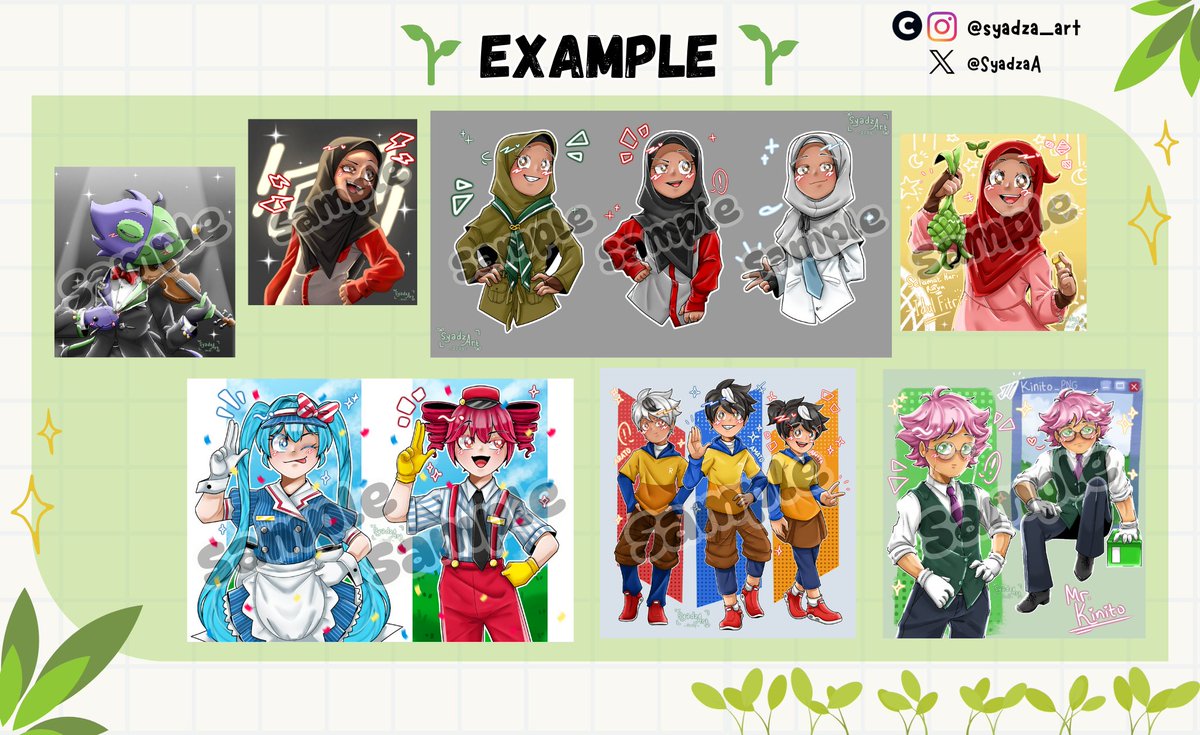 SyadzaA's tweet photo. ✨🌱COMMISSION ART‼️🌱✨

DIBUKA LAGI JULI SAMPAI DESEMBER 2024 :D😁✨🌱🙌
.....

Bagi yang berminat untuk membeli bisa DM/chat saya 😁
#Commission #commissionopen #commissionart #artcommissions #indonesia #art https://t.co/eCTXnuEbob