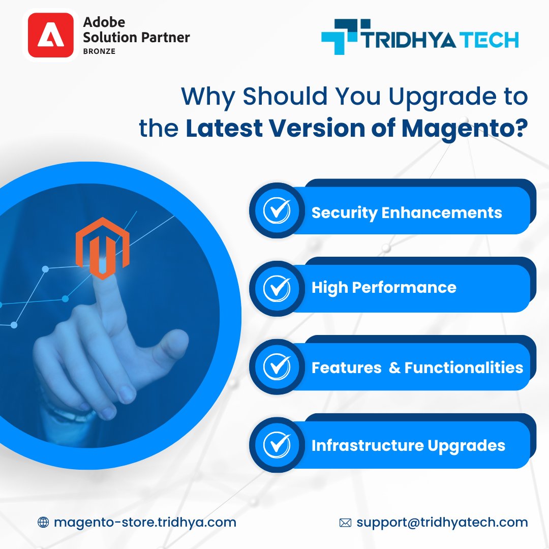TridhyaT's tweet image. Upgrade to the latest Magento version with Tridhya Tech for enhanced security, improved performance, and new features. Elevate your eCommerce store and stay ahead in the game with seamless infrastructure upgrades.

magento-store.tridhya.com/magento-upgrad…

#MagentoUpgrade #AdobeSolutionPartner