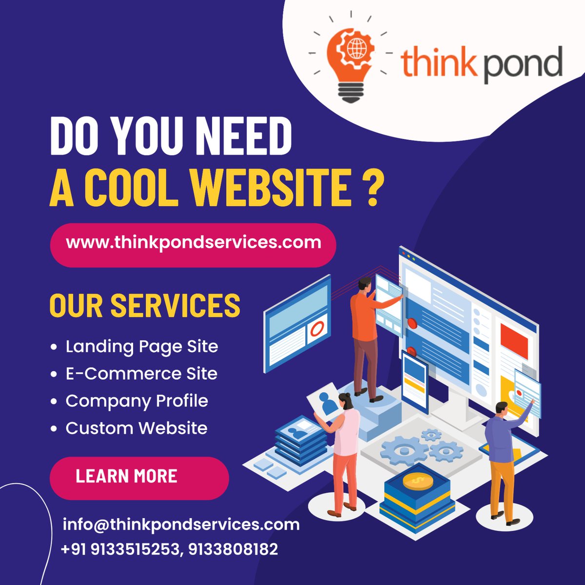 ThinkpondS's tweet photo. Enhance your business's digital footprint with ThinkPond's comprehensive suite of services, including digital marketing, social media management, content creation, website development, and analytics. Let us propel your brand to new heights online. Contact us 9133515253,9133808182 https://t.co/70JzChZLfh